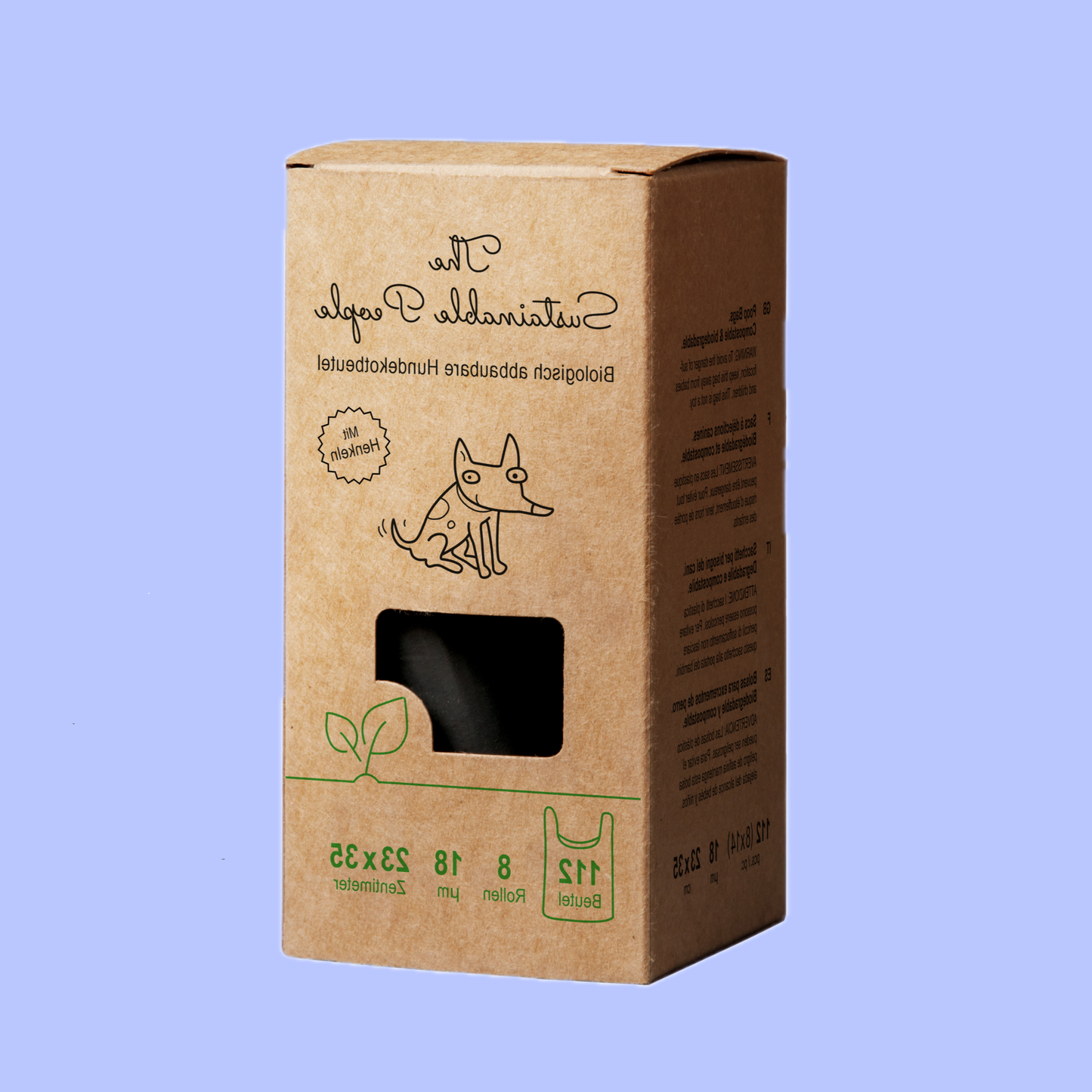 120 pc bags of Strong Biodegradable Poop Bags, The Sustainable People, black