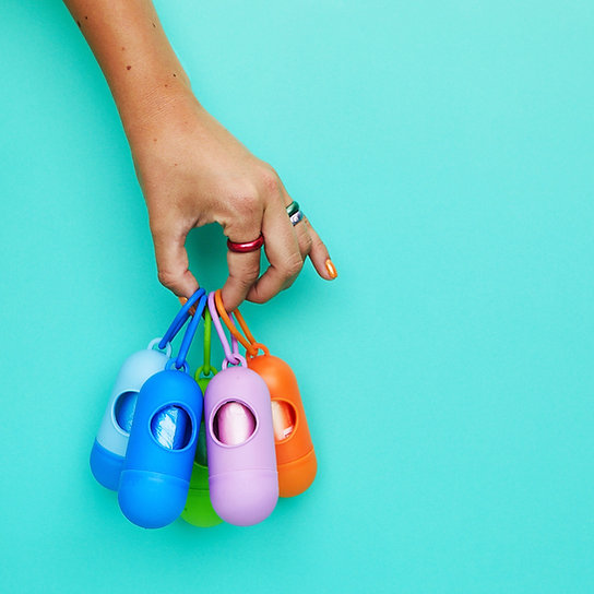 Pill-Shaped Dog Poop Bag Holder | Orange