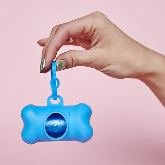 Bone-Shaped Dog Poop Bag Holder | Blue