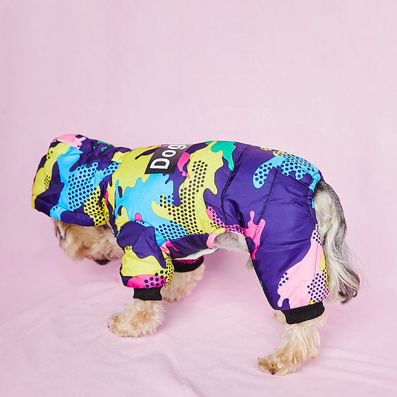 Winter Dog Jumpsuit | Purple Camo