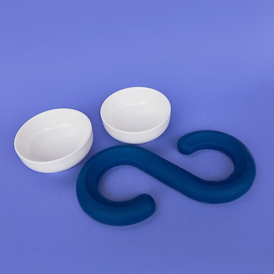 Postmodern Europees design keramische kommen | Wit & Blauw