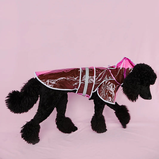 Clear Big Dog Raincoat | Pink