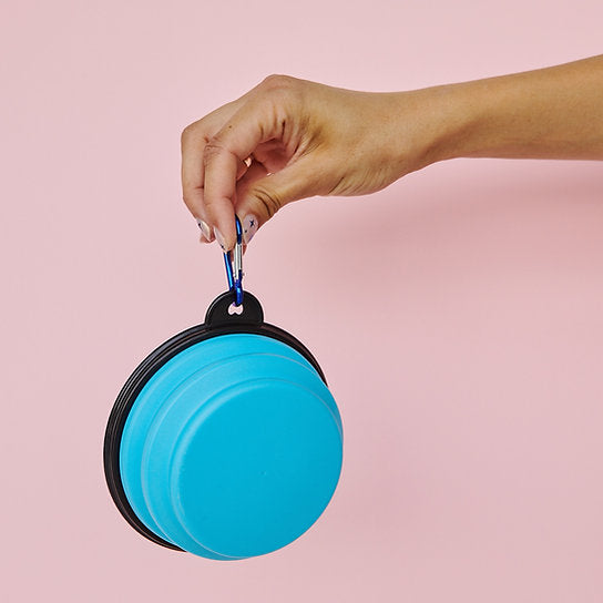 Pop-Out Dog Food Bowl | Light Blue