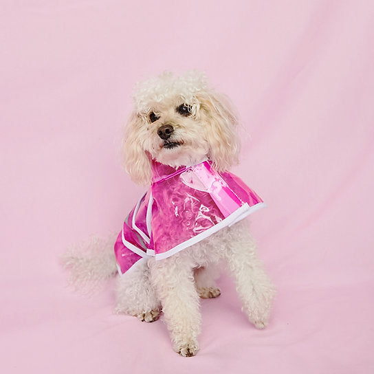 Clear Small Dog Raincoat | Pink