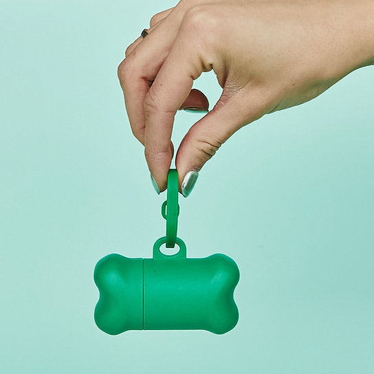 Bone-Shaped Dog Poop Bag Holder | Green