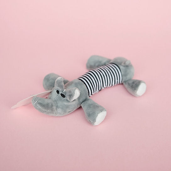 Squeaky Elephant Dog Toy | Grey