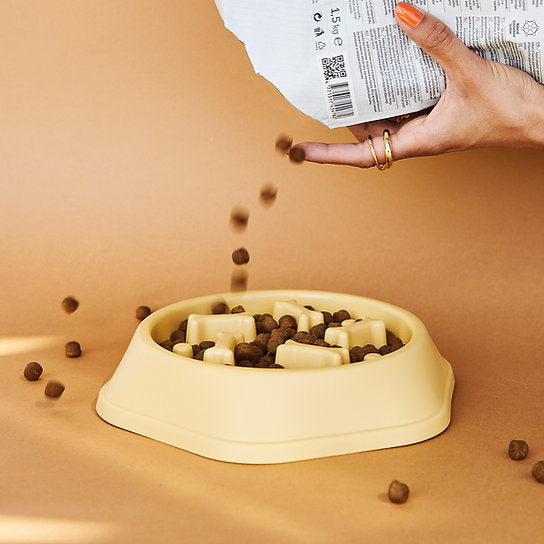 Eet-Slow Hondenbak | Geel