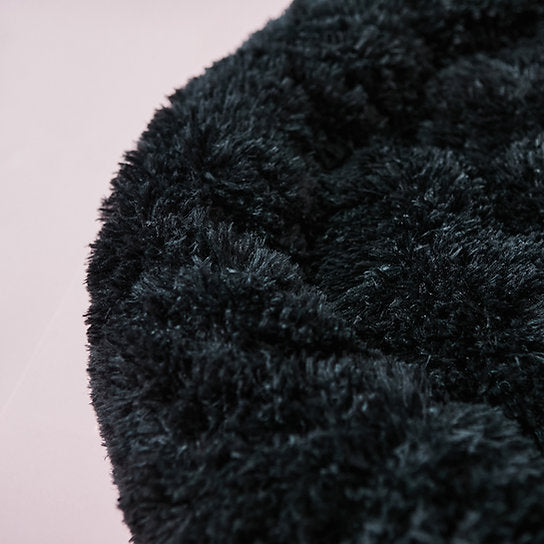 Pluche Donut Hondenbed | Zwart | 100 cm