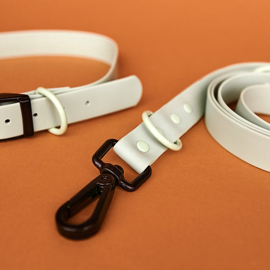Waterproof Leash with Collar | Pastel Grey | Large