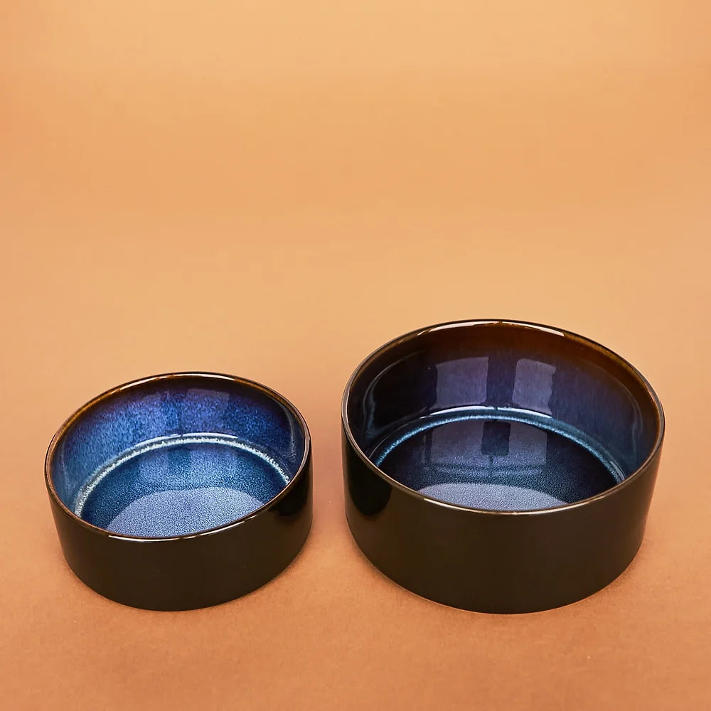 Keramische hondenvoerbakken | Blauw & Zwart