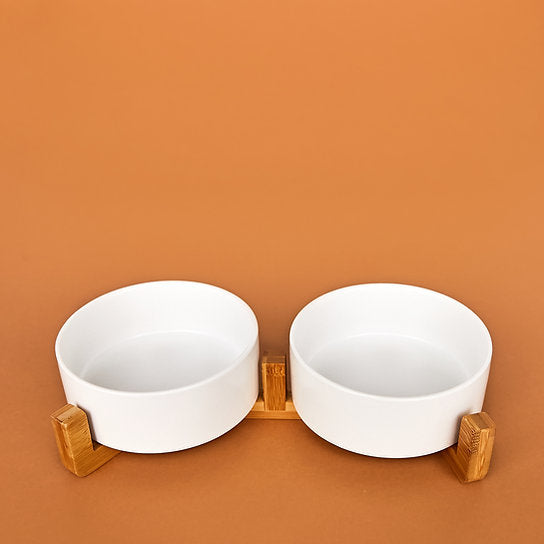 Keramische Hondenvoerbakken | Wit | 400 + 400 ml