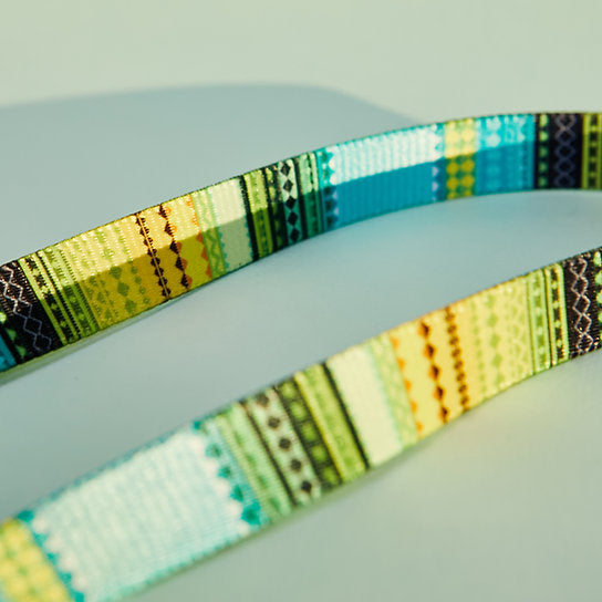 Set met hondenriem en halsband met patroon | Geel