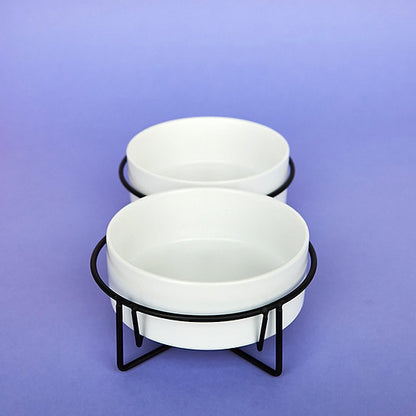 Ceramic Dog Bowls | White