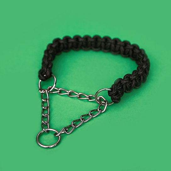 Twisted Leash with Martingale Collar | Black
