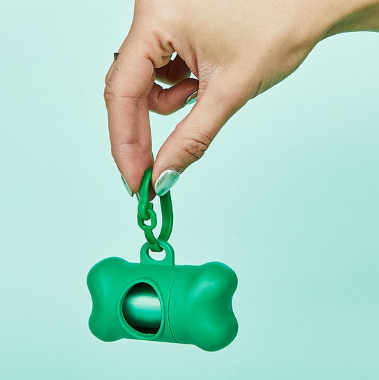 Bone-Shaped Dog Poop Bag Holder | Green