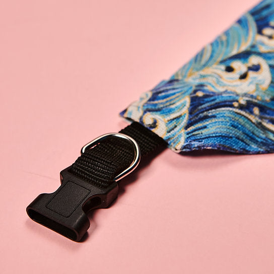 Gestreepte linnen hondenbandana | Blauw