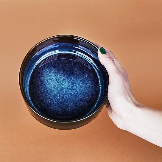 Keramische Hondenvoerbakken | Zwart & Blauw | 850 + 850 ml