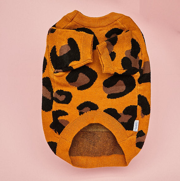 Warm Dog Sweater | Leopard Print