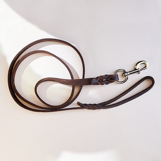 Natural Leather Dog Leash | Brown