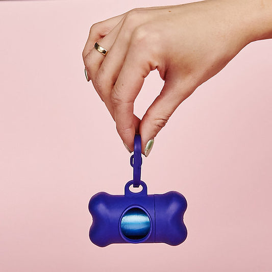 Bone-Shaped Dog Poop Bag Holder | Blue