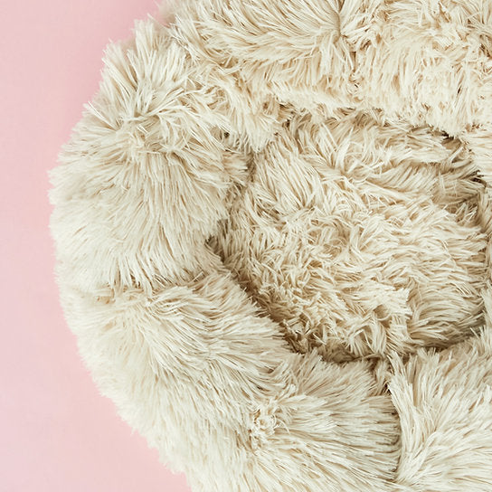 Pluche Donut Hondenbed | Crème | 50 cm