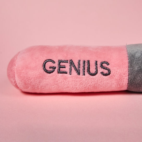 Plush Pill Dog Toy "Genius Dog" | Pink