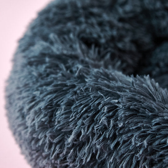 Pluche Donut Hondenbed | Donkergrijs | 50 cm