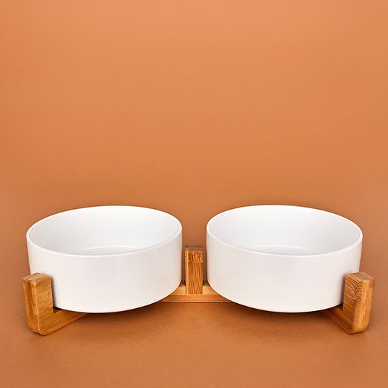 Keramische Hondenvoerbakken | Wit | 400 + 400 ml