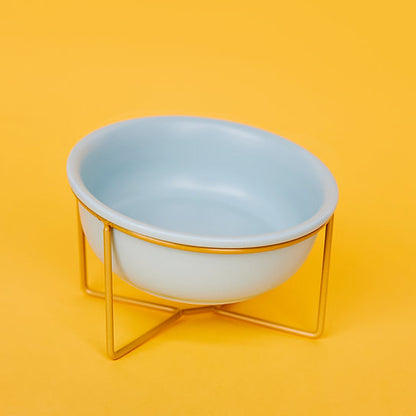 Ceramic Dog Bowls | Blue & Gold