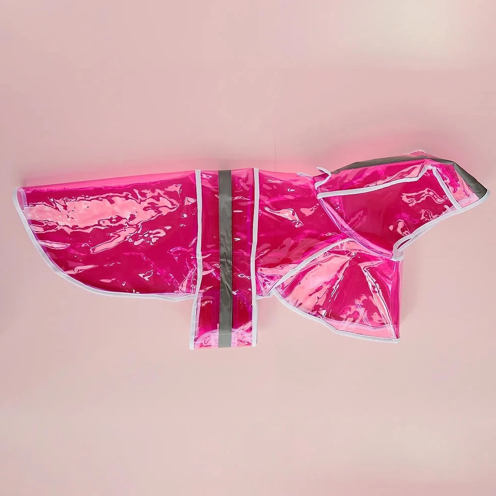Transparante grote hondenregenjas | Roze