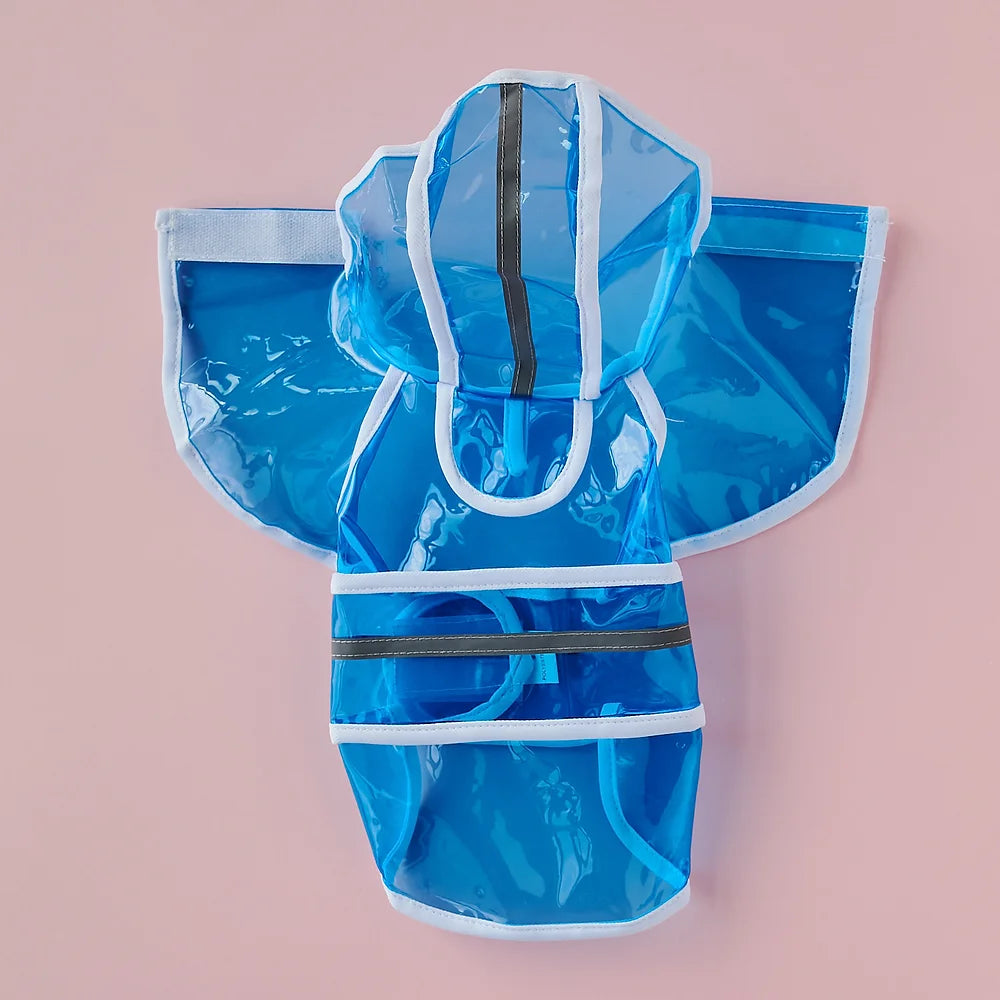 Clear Small Dog Raincoat | Blue