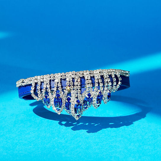 Luxe leren hondenhalsband | Blauw