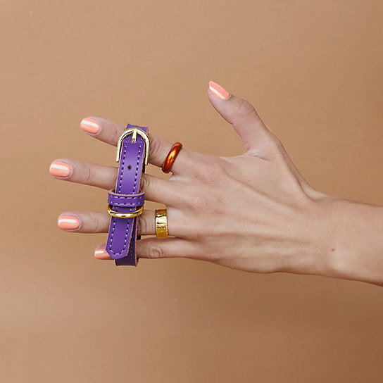 Leren Hondenhalsband | Paars