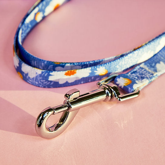 Set met hondenriem en halsband met patroon | Bloemen