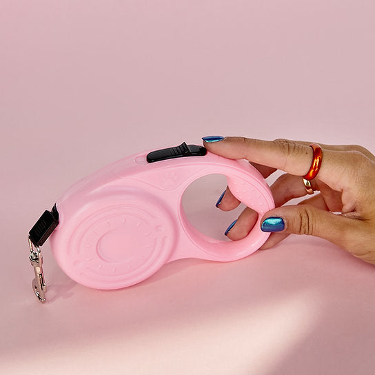 Intrekbare hondenriem | Roze