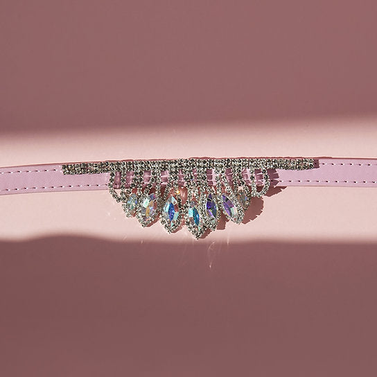 Luxurious Leather Dog Collar | Pink