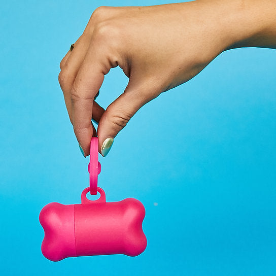 Bone-Shaped Dog Poop Bag Holder | Pink