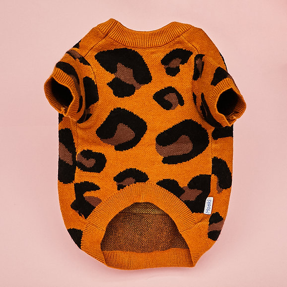 Warm Dog Sweater | Leopard Print