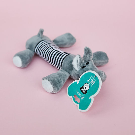 Squeaky Elephant Dog Toy | Grey