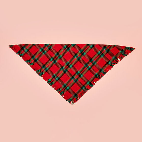 Driehoek katoenen hondenbandana | Rood & Groen