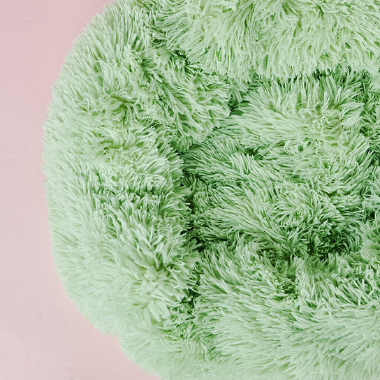 Plush Donut Dog Bed | Green | 60 cm
