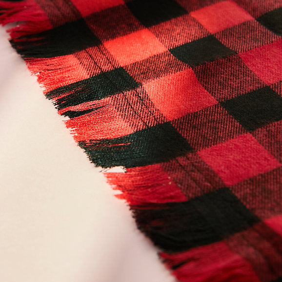 Triangle Cotton Dog Bandana | Black & Red