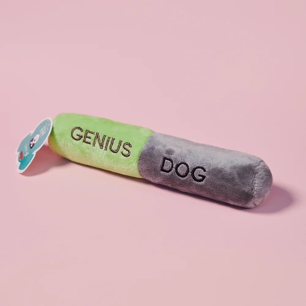 Pluchen Pil Honden Speelgoed "Genius Dog" | Groen
