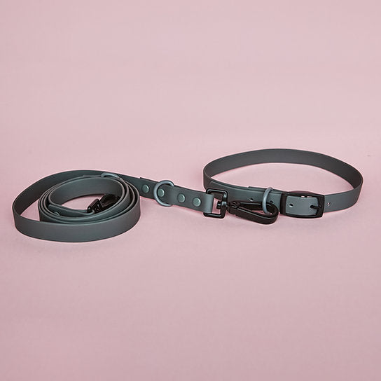 Waterdichte riem met halsband | Donkergrijs | Medium