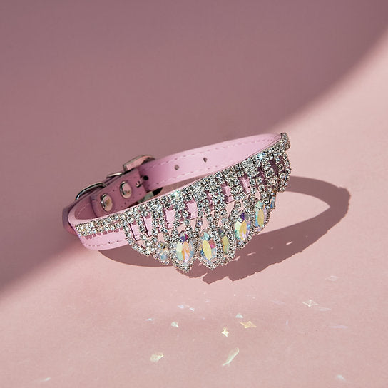 Luxurious Leather Dog Collar | Pink