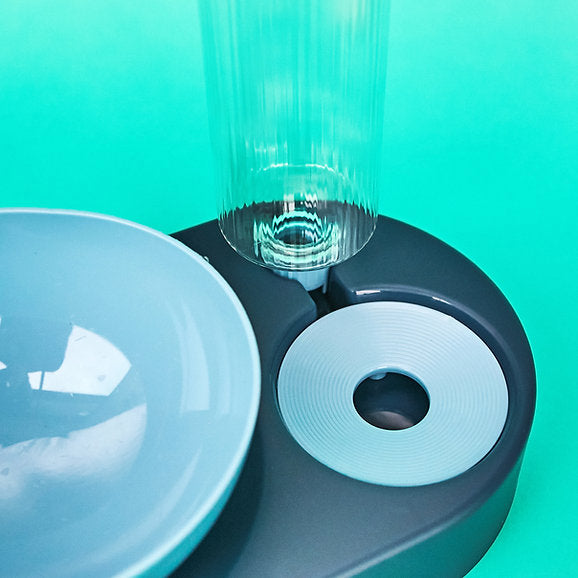 Hondenvoerbak met fles | Blauw