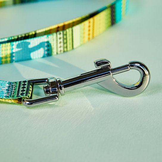 Set met hondenriem en halsband met patroon | Geel