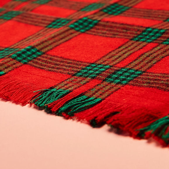 Driehoek katoenen hondenbandana | Rood & Groen