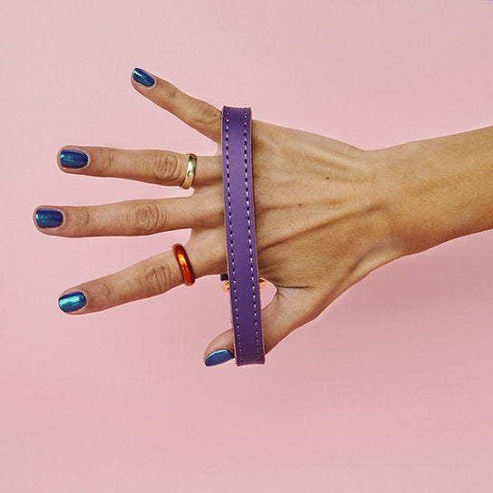 Leren Hondenhalsband | Paars
