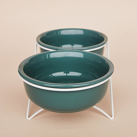 Keramische Hondenvoerbakken | Patina Groen